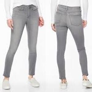 Athleta Sculptek Skinny Jeans Stretch Light Gray Mid Rise Women 4
